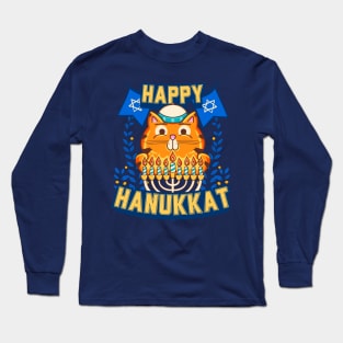 Meowzel Tov, Happy Hanukkat! Long Sleeve T-Shirt